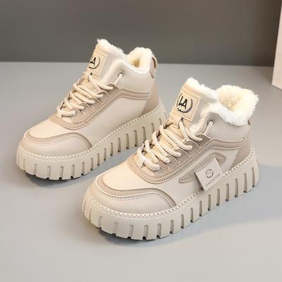 Хлопковая обувь зимняя женская бархатная утолщенная увеличивающая рост противоскользящая теплая спортивная повседневная обувь обувь папы