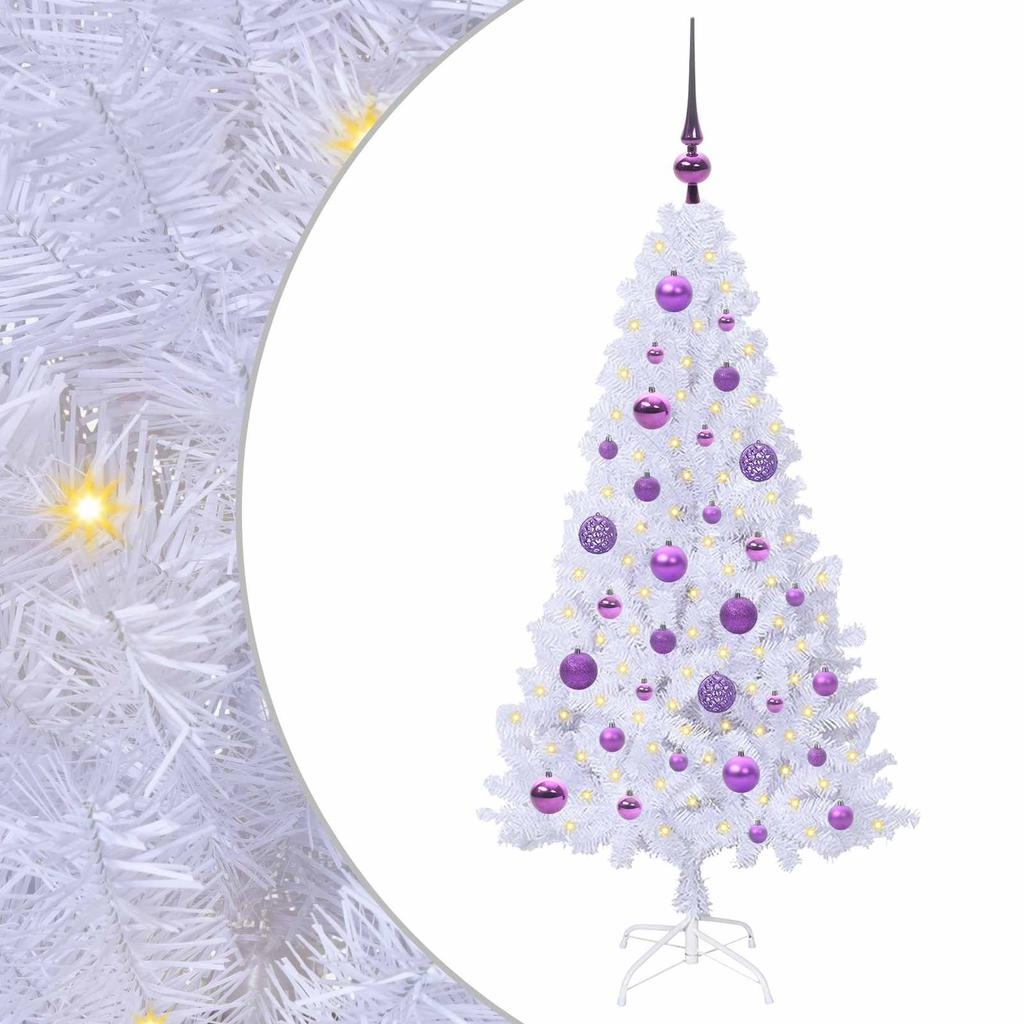 Artificial Christmas Tree White 120 cm PVC and Steel
