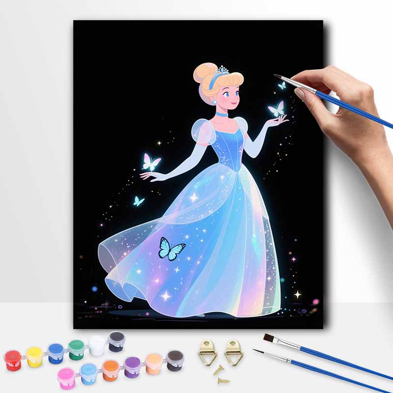 Disney Золушка картина маслом ручная роспись раскраска картина ручная работа DIY украшение дома подарок