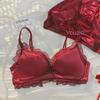 Элегантный красный свадебный бесшовный комплект нижнего белья для женщин