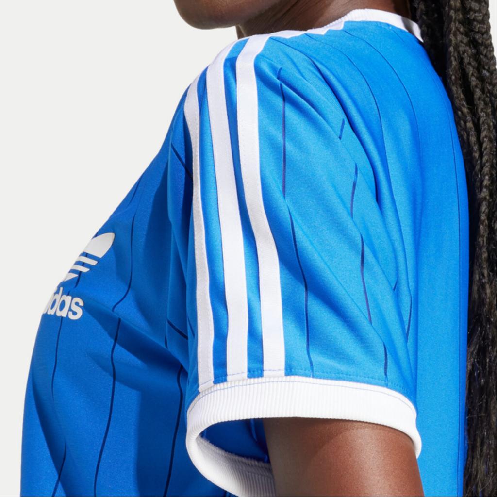 adidas Adicolor 3-полосатая свободная мягкая легкая футболка с коротким рукавом женская синяя IY7233