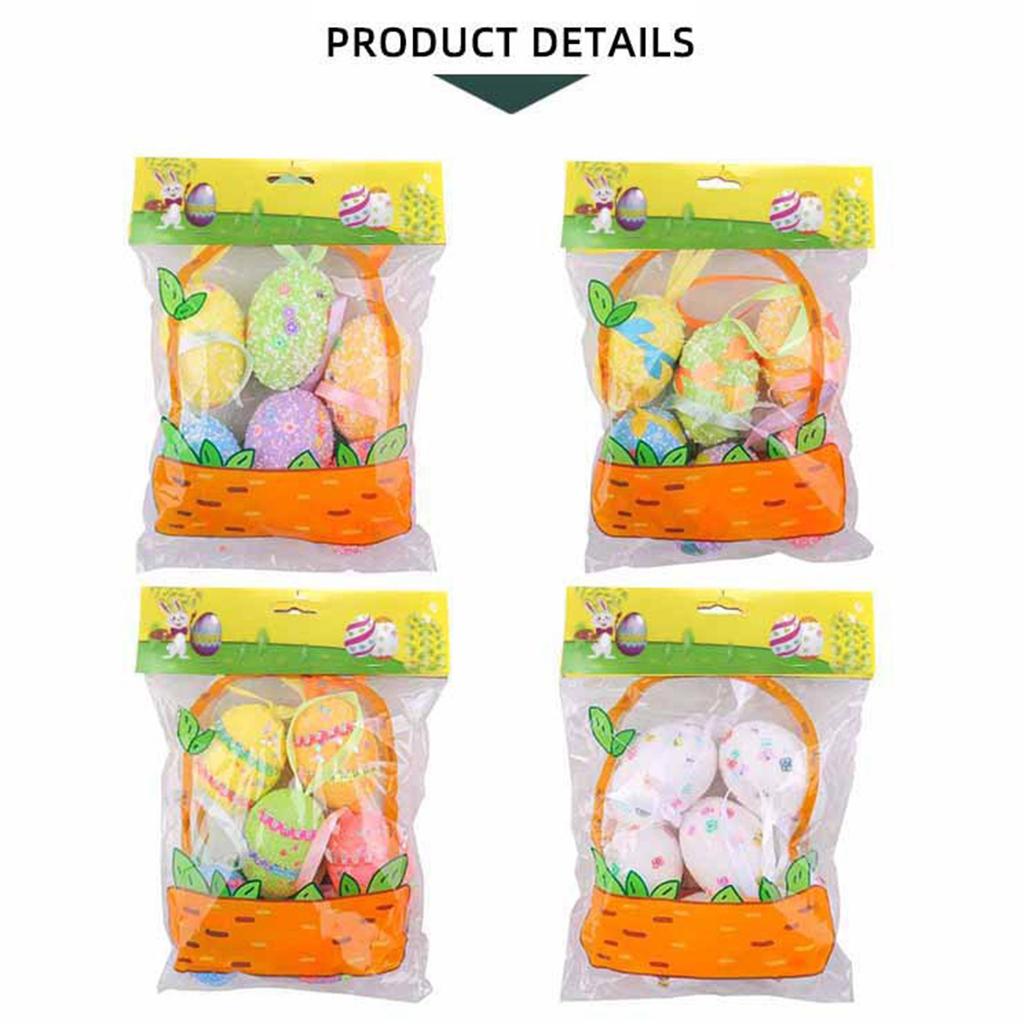 Пасхальные подвески из пенопластовых яиц 6 шт., украшение для праздничной домашней вечеринки, реквизит для имитации яиц