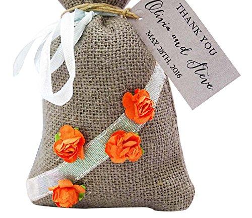 20 небольших пляжных мешочков для свадебных подарков из мешковины, деревенские мешочки для вечеринок, джутовые мешочки с завязками и индивидуальной биркой 4"x6.5
