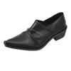 One-foot Loafer Commuter Platform Wizard Trendy Women's Heightening Head Leather Niche Casual Sderby Shoes