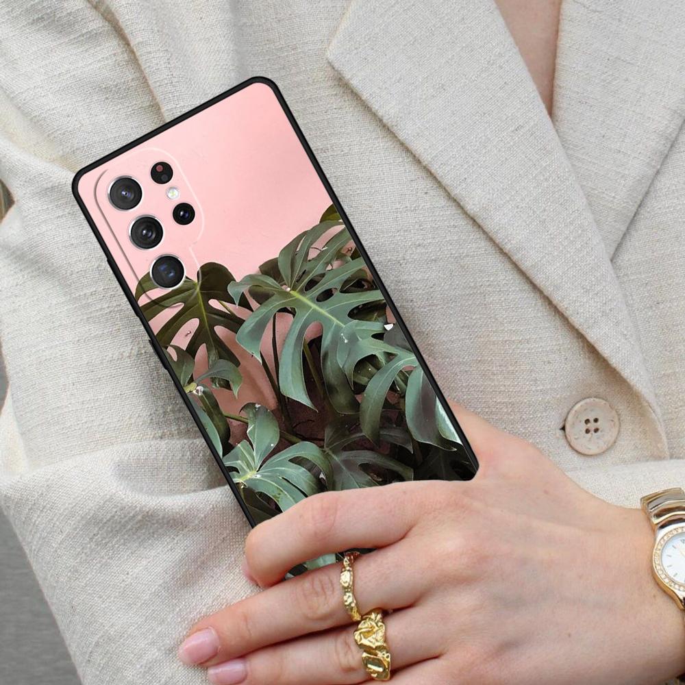Monstera Flower Tropical Green Leaves Cell Phone Case for Samsung Galaxy S26 Ultra S25 S24 S23 S22 S21 S20 Note10 Cover