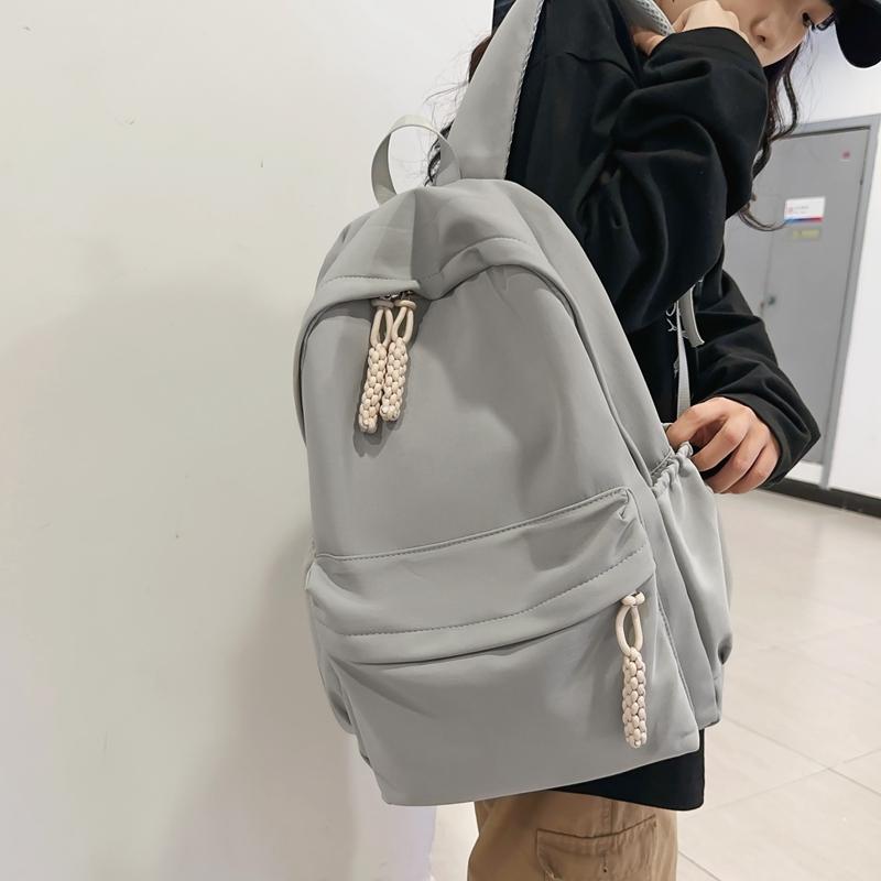 Школьная сумка для студенток, большой емкости, однотонный рюкзак, мужской рюкзак для средней школы, школьный рюкзак