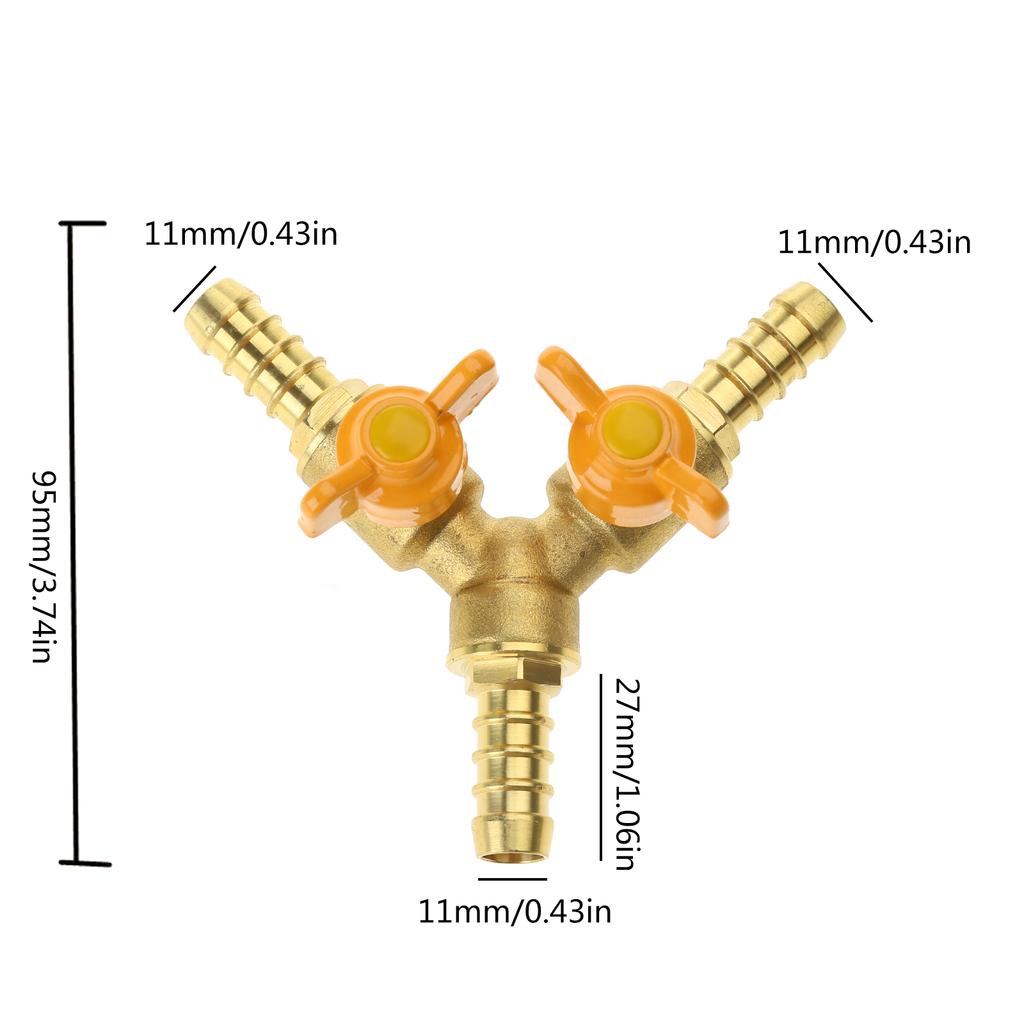 Соединитель для шланга Y-образный разветвитель латунный соединитель шаровые краны для воды с 3 переключателями нефть и газы для полива сада