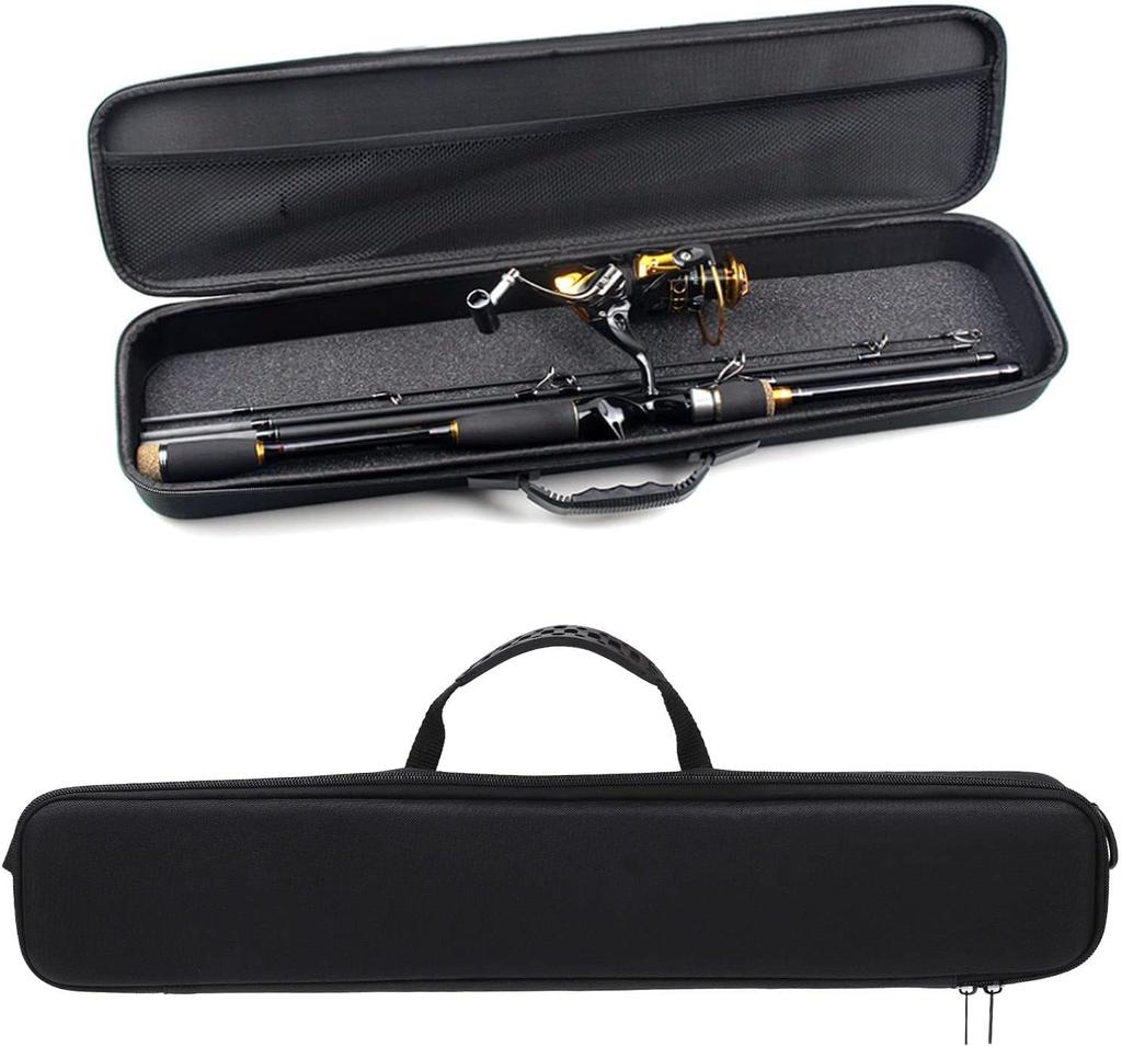 Чехол для удочек, Сумка для рыбалки, Сумка-держатель для удилищ, Сумка с жестким корпусом из EVA, Амортизирующая, Вмещает катушки и удочки, Внешний размер 54x11x6см, Внутренний размер