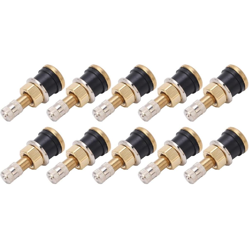 Acouto valve stem, Brass Valve Stem,10 Pcs Brass Valve Stem TR501 High Strength Tubeless Truck Valve Stem for 0.625in Valve Holes