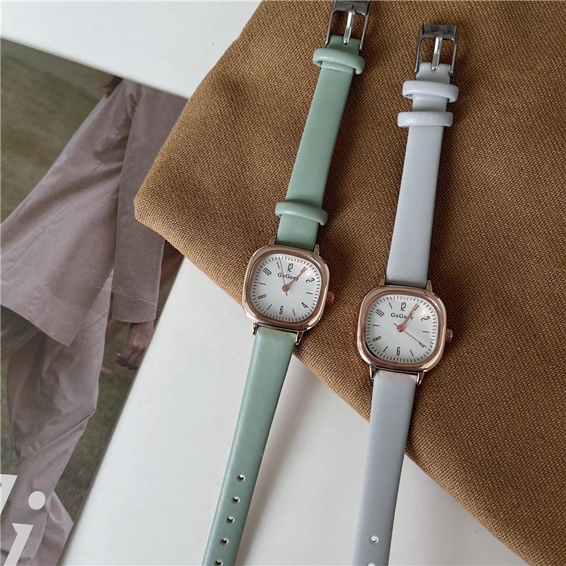 Ретро Квадратные Кварцевые Цифровые Мини-циферблаты Повседневные Наручные Часы Кожаный Ремешок Модные Часы Водонепроницаемые Наручные Часы для Женщин