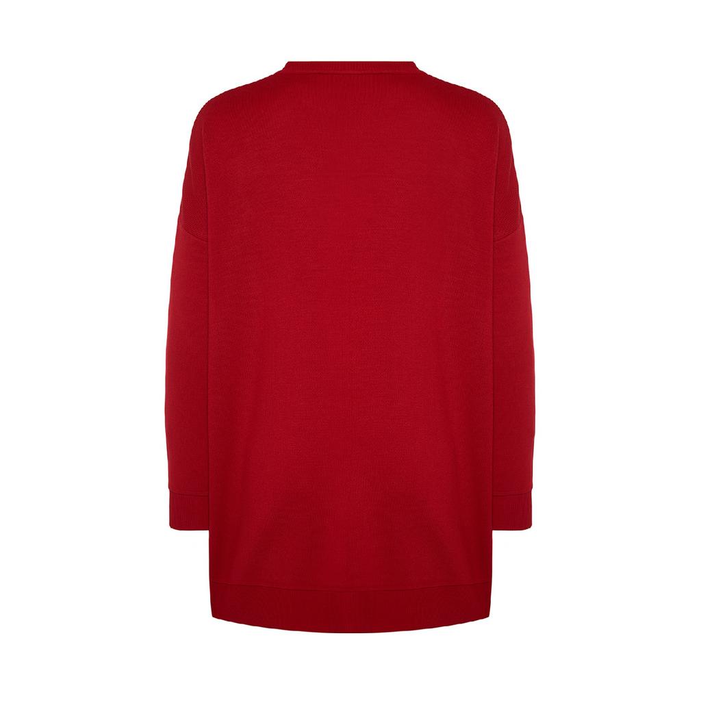 Красный вязаный свитер Tctaw24ak00048