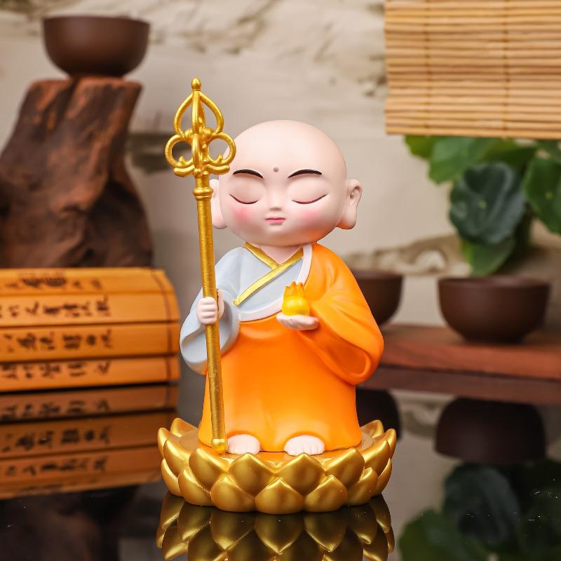 Смоляные изделия ручной работы и украшения Бодхисаттвы Ди Цзан Вана с горы Цзюхуа, Маленький монах-Будда