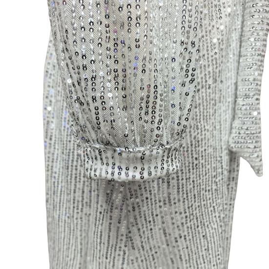 Женское платье со шнуровкой и блестками, короткое платье с круглым вырезом и длинными рукавами, однотонное весенне-осеннее платье с поясом на талии для вечеринок, свадеб, клубов, баров