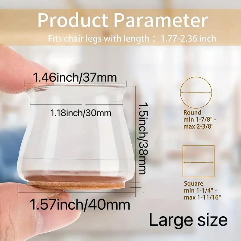 Защитные чехлы для ног стула, 24 шт.: Защитите свои паркетные полы от царапин и шума!