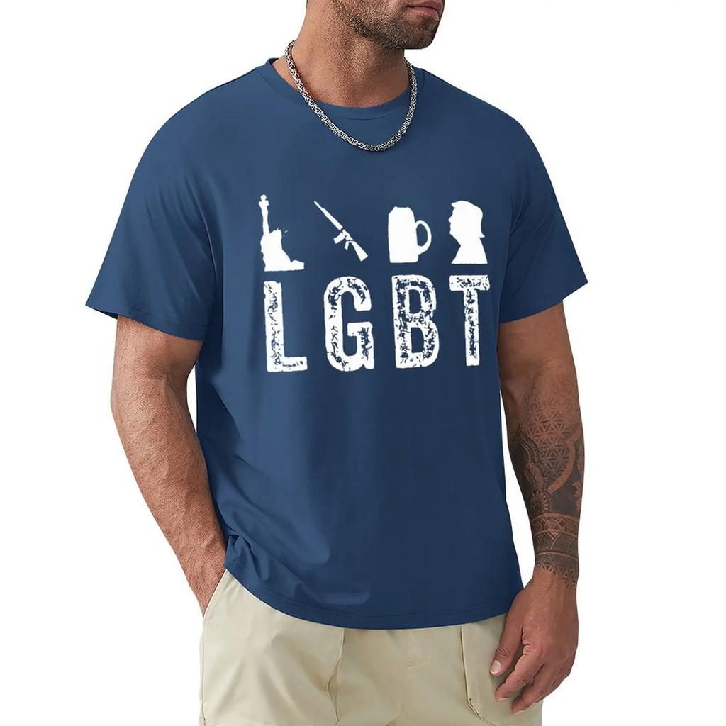 LGBT Liberty Guns Beer Trump Funny Inspired T Shirt Harajuku Short Sleeve T-shirt 100% Cotton Graphics Tshirt Tops
