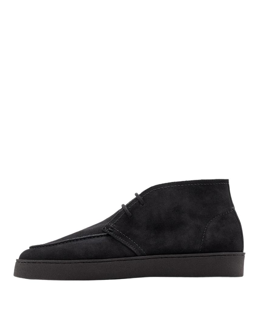 Massimo Dutti Split Suede Stitch Detail Bootie Shoes