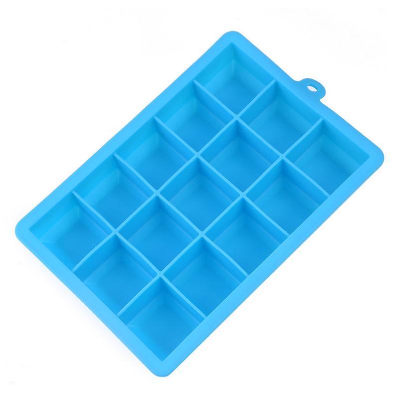 Силиконовый лоток для кубиков льда с 15 сетками, большая форма, гигантский производитель, 3 x 3 x 3 см, квадратный