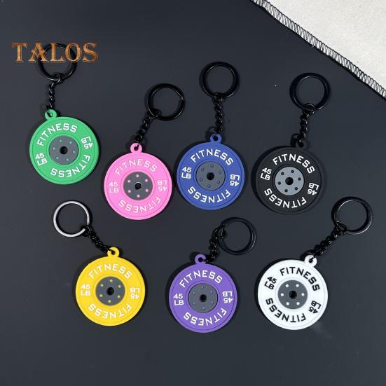 Фитнес-брелок-подвеска из резины и металла для тренировок, штанги, тяжелой атлетики, тренажерного зала, брелок для ключей, напоминание о подарке