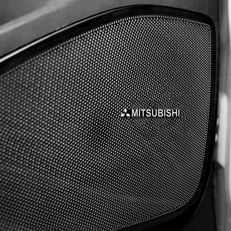 Car Styling 3D Aluminum Speaker Audio Sticker Badge Emblem Decals For Mitsubishi Lancer 10 9 EX Asx Outlander 3 Pajero L200 EVO