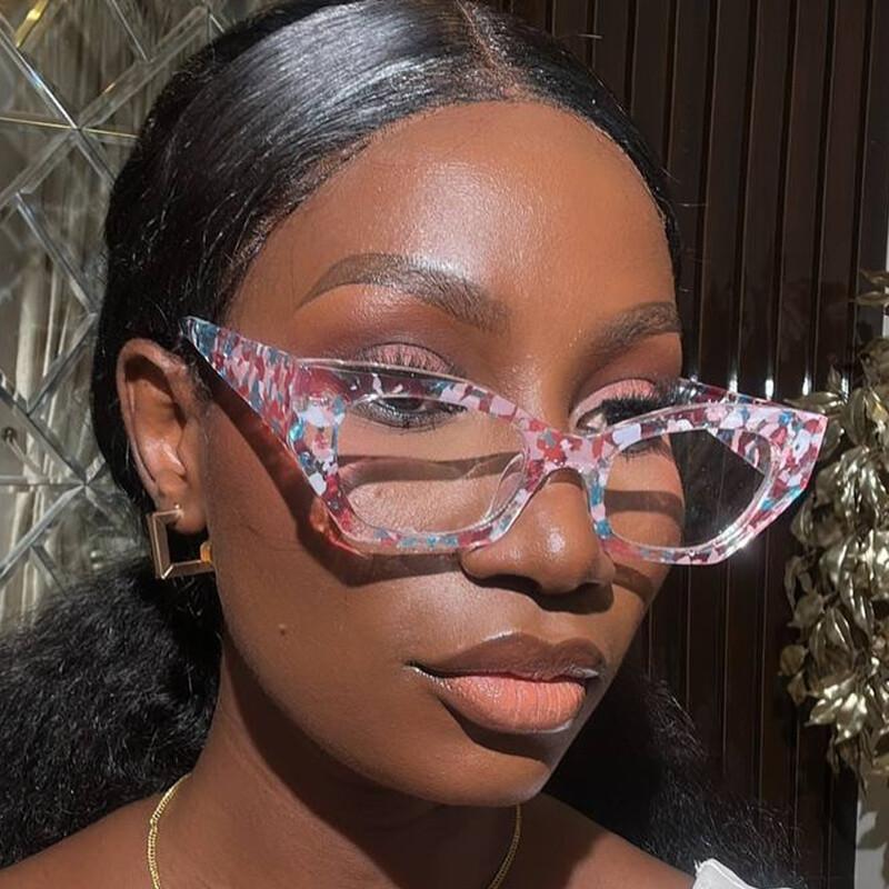 Антибликовые синие светозащитные очки для чтения Cat Eye для женщин Модные очки с нерегулярным узором для пожилых людей с пресбиопией