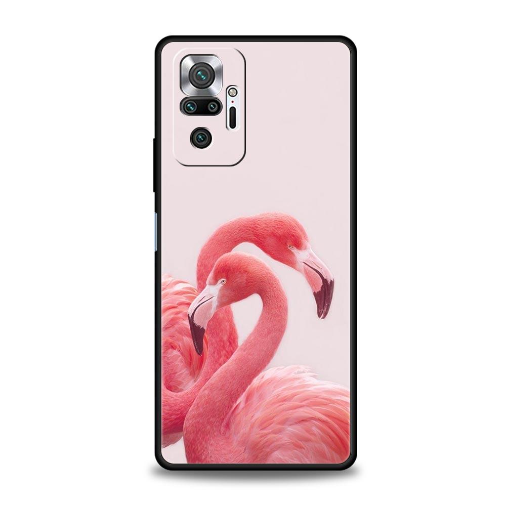 Милый Чехол для Телефона с Листьями и Розовыми Фламинго для Xiaomi Redmi Note 13 12 5G 11 10 Pro Plus 4G 9S 9 8 7 9T 13C 12C 10C 9C 9A Мягкий Чехол