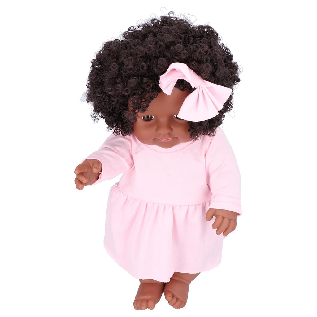 12in Black Baby Girl Doll Afro Hair Realistic African Girl Doll Christmas Gift for KidsQ12-082C