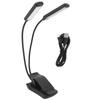 LED Reading Light USB Rechargeable Eye Protection 360 Degrees  Gooseneck Clip On Dual Book Lamp for Study