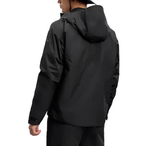 FILA EXPLORE Outdoor Hiking Waterproof, Windproof, And Breathable Windbreaker Jacket Men's Pitch Black A11M417708F-BK