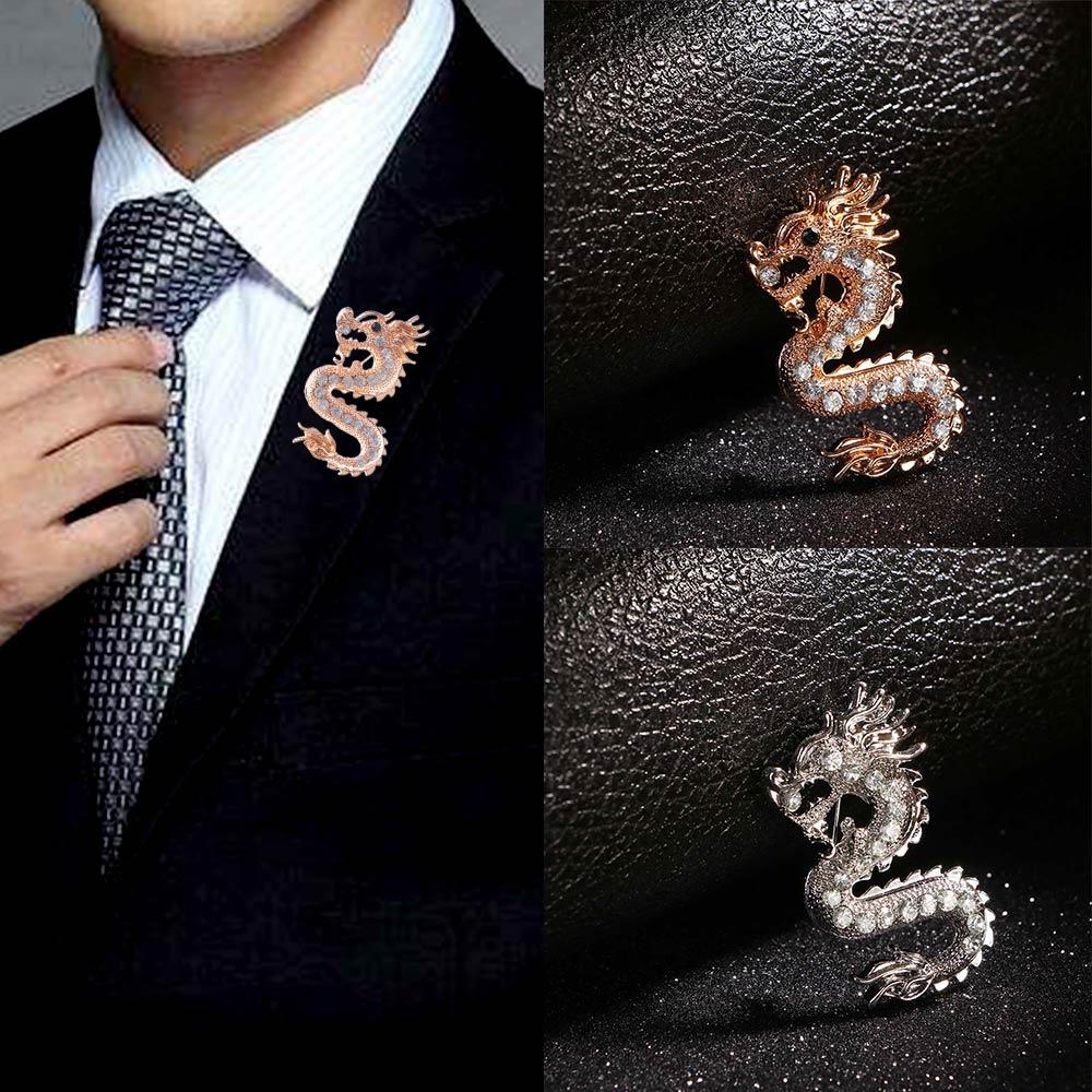 Дракон 1 шт. Подарочный значок Мужской воротник Аксессуары для костюма Ювелирные изделия Корсаж Брошь Булавки