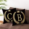 Cushion Cover Eco-friendly Wide Application Compact Excellent English Alphabet Throw Pillow Case for Bedroom