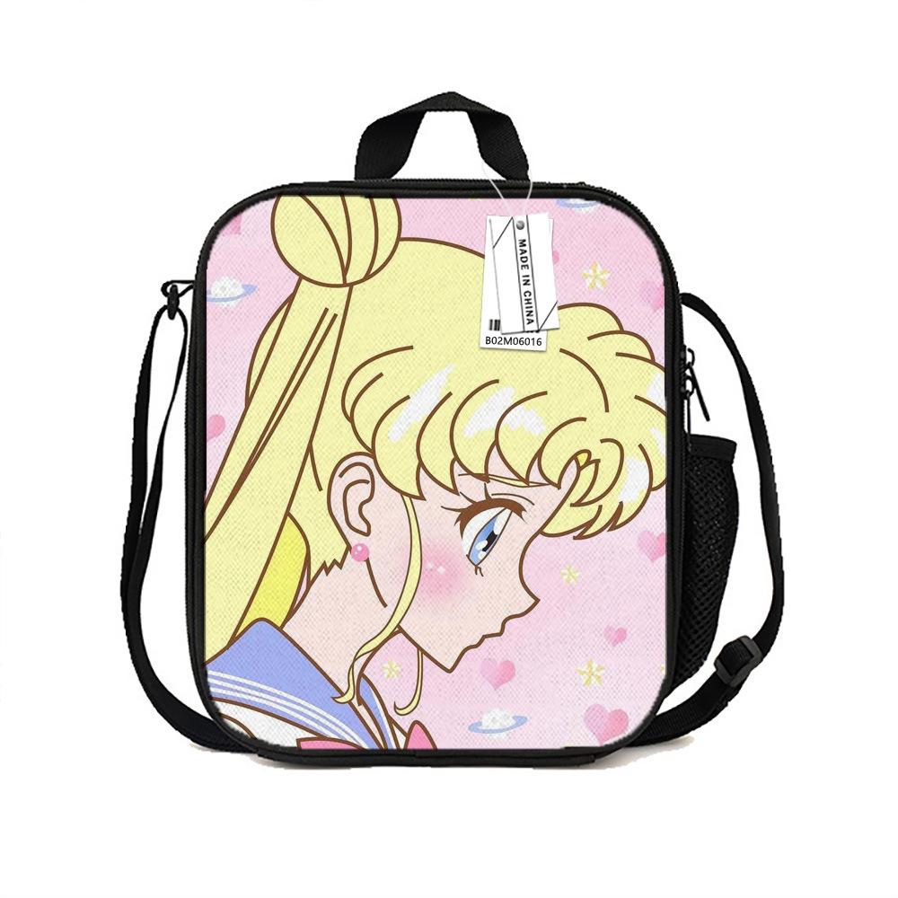 Children's Handheld Lunch Box Bag Insulation Bag Sailor Moon Cartoon Bento Bag Insulation Bag Meal Bag with Rice Bag Student