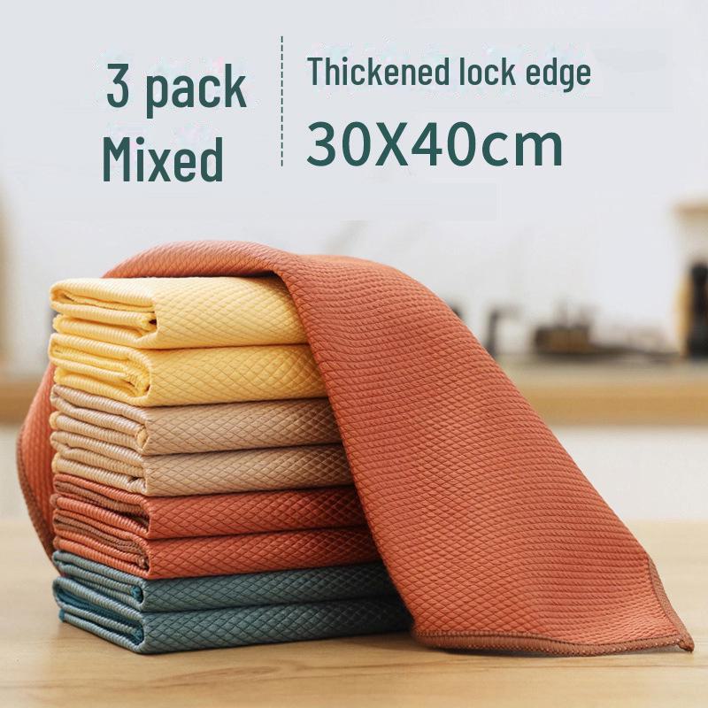 Улучшенная утолщенная ткань из рыбьей чешуи: Впитывающая безворсовая микрофибра для очистки зеркал без разводов