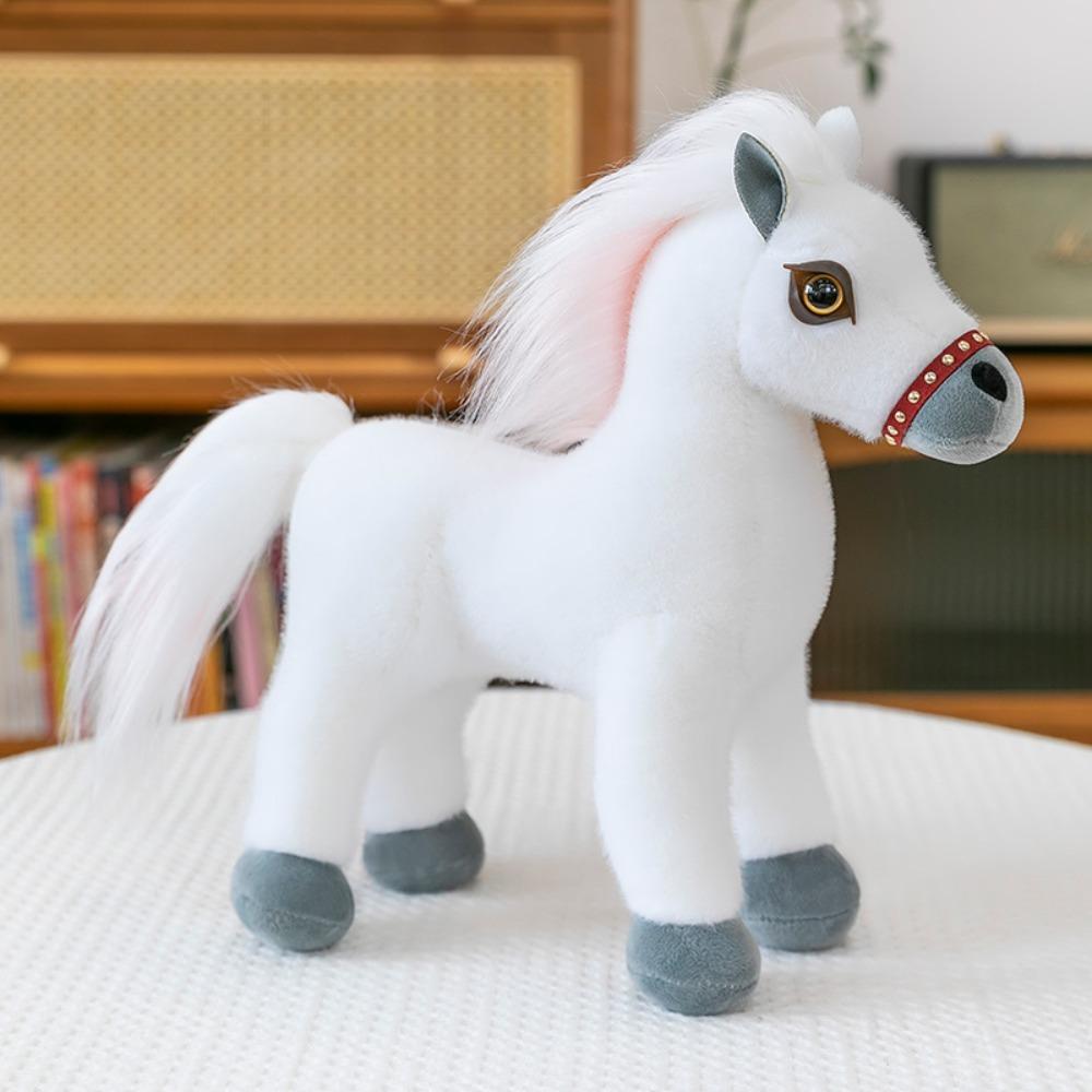 Simulation Pony Plush Toys Long Mane Cartoon Horse Stuffed Toy Room Decoration