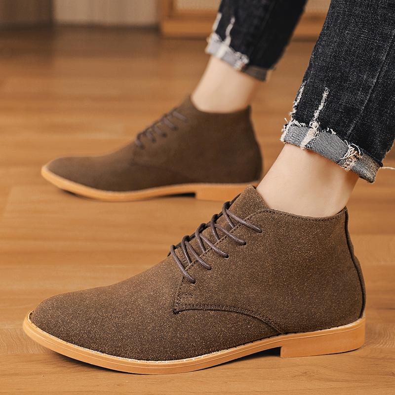 Модные тенденции мужские осенне-весенние ботинки зимние высокие кожаные ботинки в стиле ретро мужские зимние повседневные ботинки для ходьбы