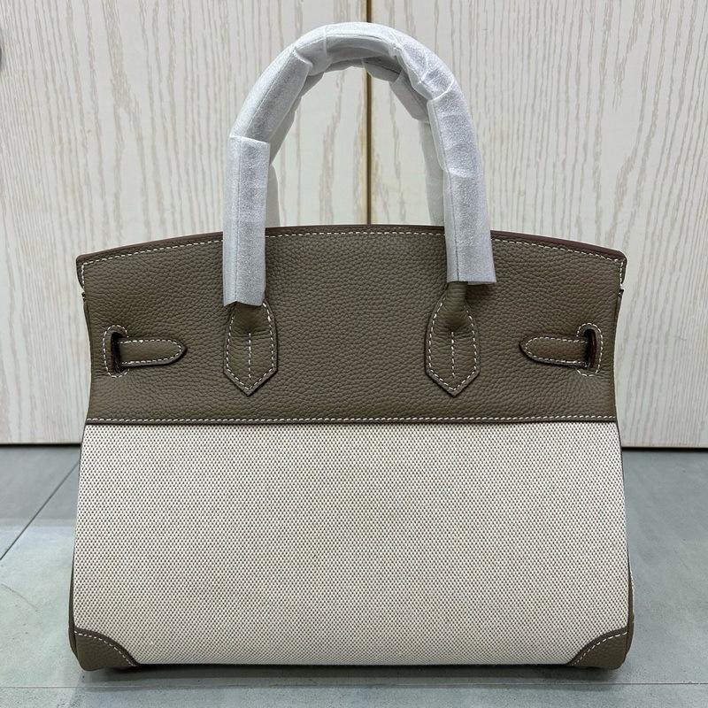 2026 новый первый слой коровья кожа с узором личи и холщовый холст платиновая сумка настоящая кожаная сумка-тоут европейская и американская сумка-мессенджер сумка