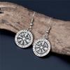 Серьги-подвески Vikings Runes Vegvisir, женские панк-подвески из нержавеющей стали, амулет Norse Futhark, женская подвеска в ухо, винтажные украшения