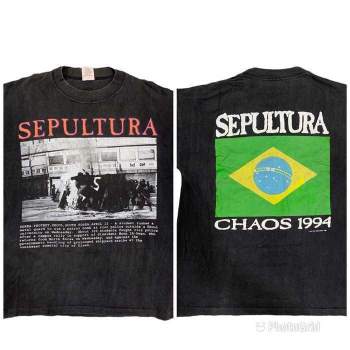 94 Sepultura Refuse Resist Chaos Хлопковая черная футболка унисекс