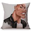 The Rock Face Dwayne Portrait Sofa Cushion Cover American Actor Johnson Pattern Decorative Cotton Linen Throw Pillow Case