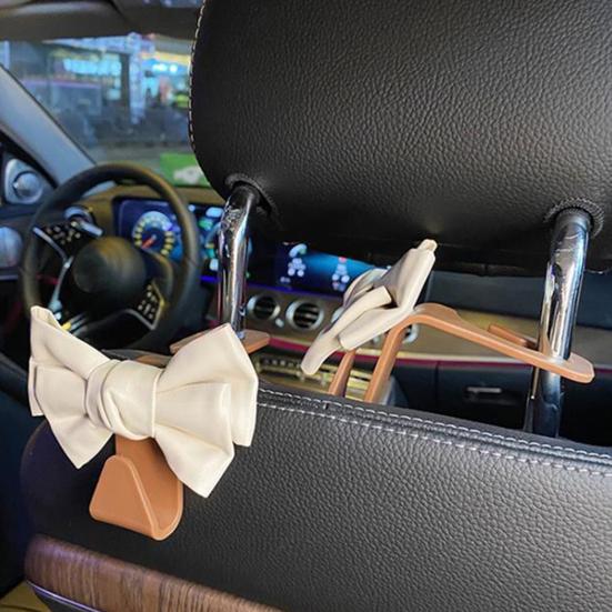 Крючки для автомобиля с бантом, симпатичный крючок для спинки сиденья автомобиля с бантом, прочный кошелек с бантом