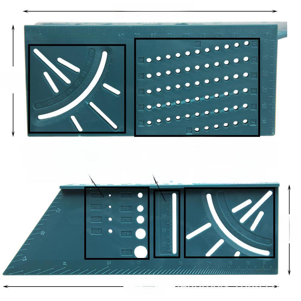 Многофункциональная 3D-угловая линейка: Деревообрабатывающий инструмент для скосов и линий (45°/90°)