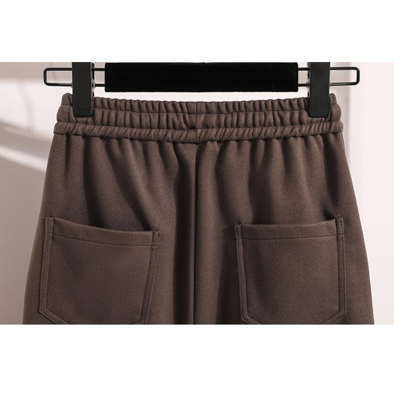 DIMANAF 2024 Новые осенне-зимние юбки больших размеров для женщин, эластичные юбки на талии, А-силуэта, элегантные юбки больших размеров с высокой талией