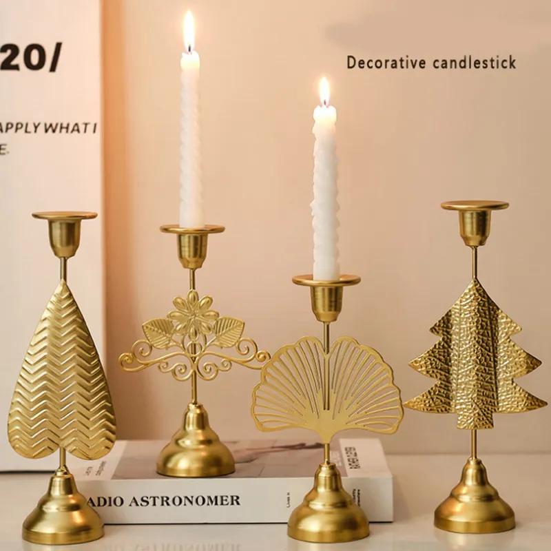 Candlestick Light Luxury Style Romantic Table Decoration Retro Candlelight Dinner Props Simple Decoration Candlestick Ornament Party Decoration