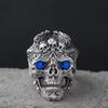 Mary Retro Thai silver exaggerated domineering skull ring, Thai silver men's opening adjustment ring, popular personality