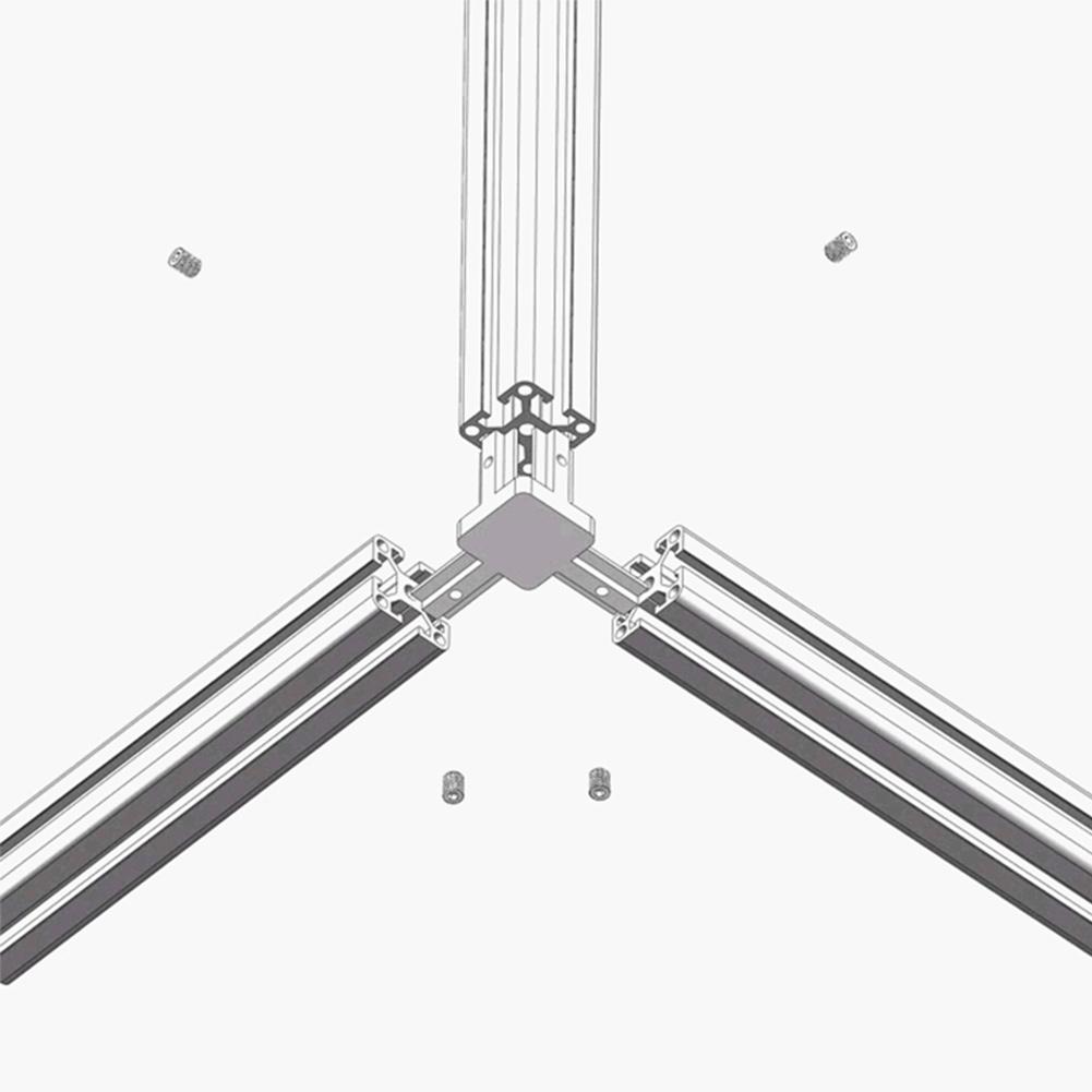 3-сторонний угловой соединитель для профиля 2020, уголковый соединитель, аксессуары для алюминиевого профиля