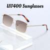 Neutral Fashion New-Style Sunglasses Men'S Metal Square Frame Uv400 Sunglasses Retro Luxury Travel Beach Uv Protection Eyewear