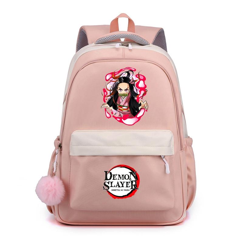 Аниме Demon Slayer, нейлоновый милый мягкий рюкзак, повседневная сумка для книг, школьная сумка для девочек, мальчиков, мужчин и женщин, дорожная сумка для отдыха Mochila