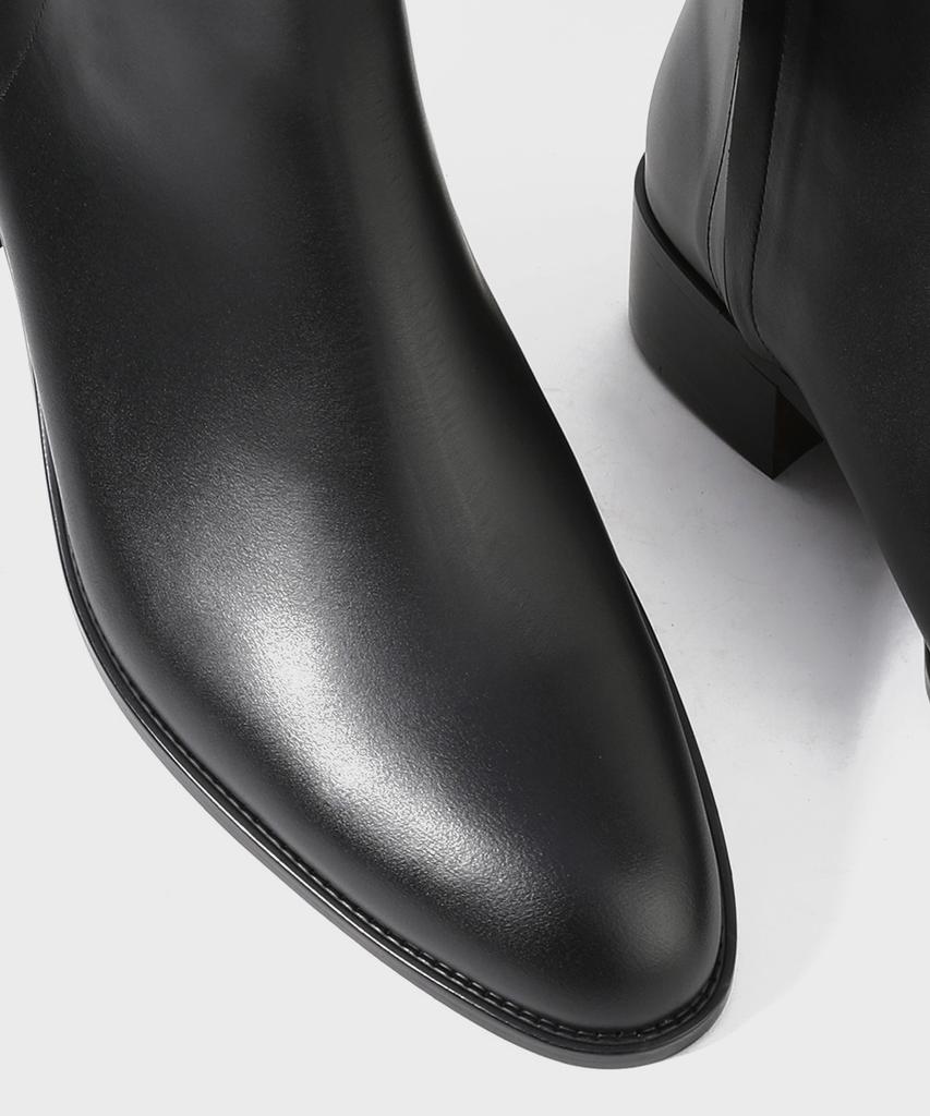 Firenze Atelier Hidden Zipper Detail Slim Toe Ankle Boots 3343 [Black Fg]