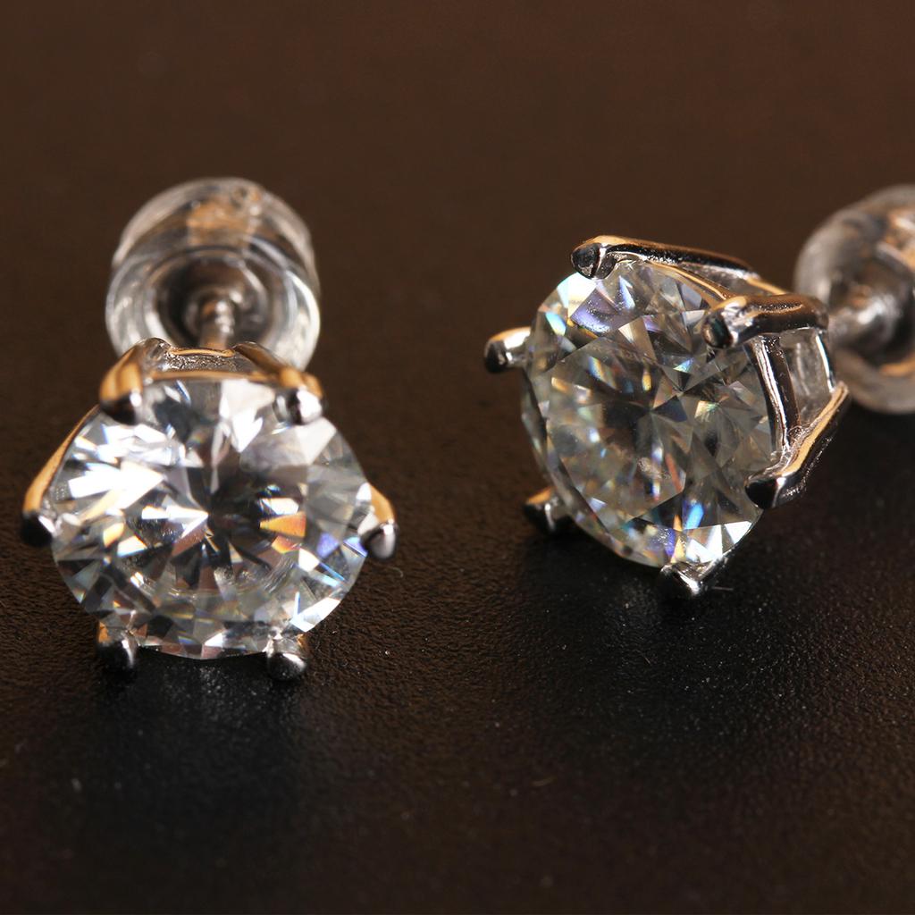 1 пара 0,5/1 карат муассанит стерлингового серебра 925 пробы серьги-гвоздики пара сережек для вечеринки, отпуска, подарки на день рождения, годовщину