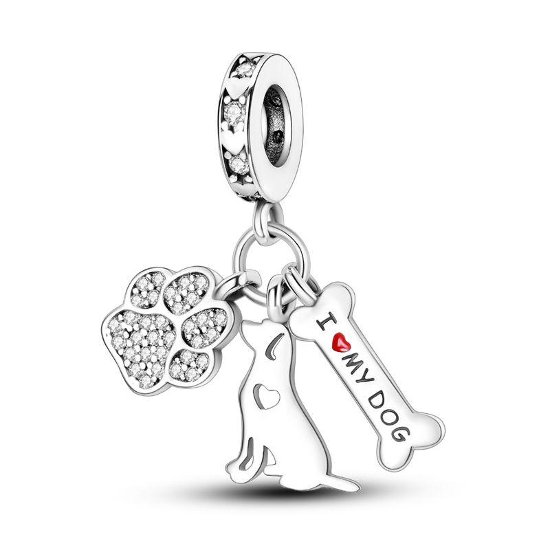 Charms Plata De Ley 925 Evil Blue Eyes Silver Sun Star Elk Dinosaur Flower Charm of Original Fits Women Anniversary DIY Jewelry