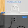 12FT Length Twin Extension Cord 2 USB-A Ports Split Power Strip  Overload Protectio